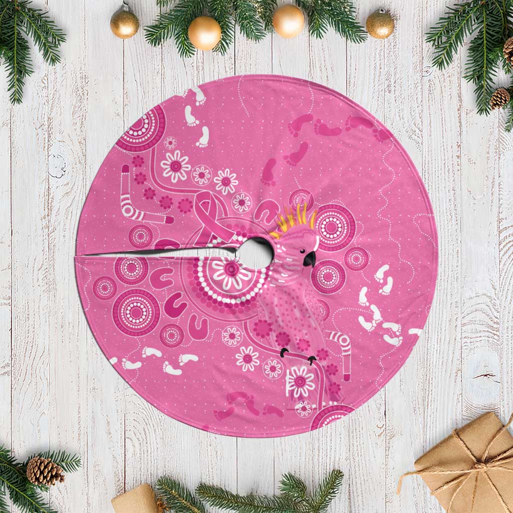 Pink Ribbon Australia Tree Skirt Breast Cancer Awareness Aboriginal Cacatua leadbeateri - Aussie Hoodie