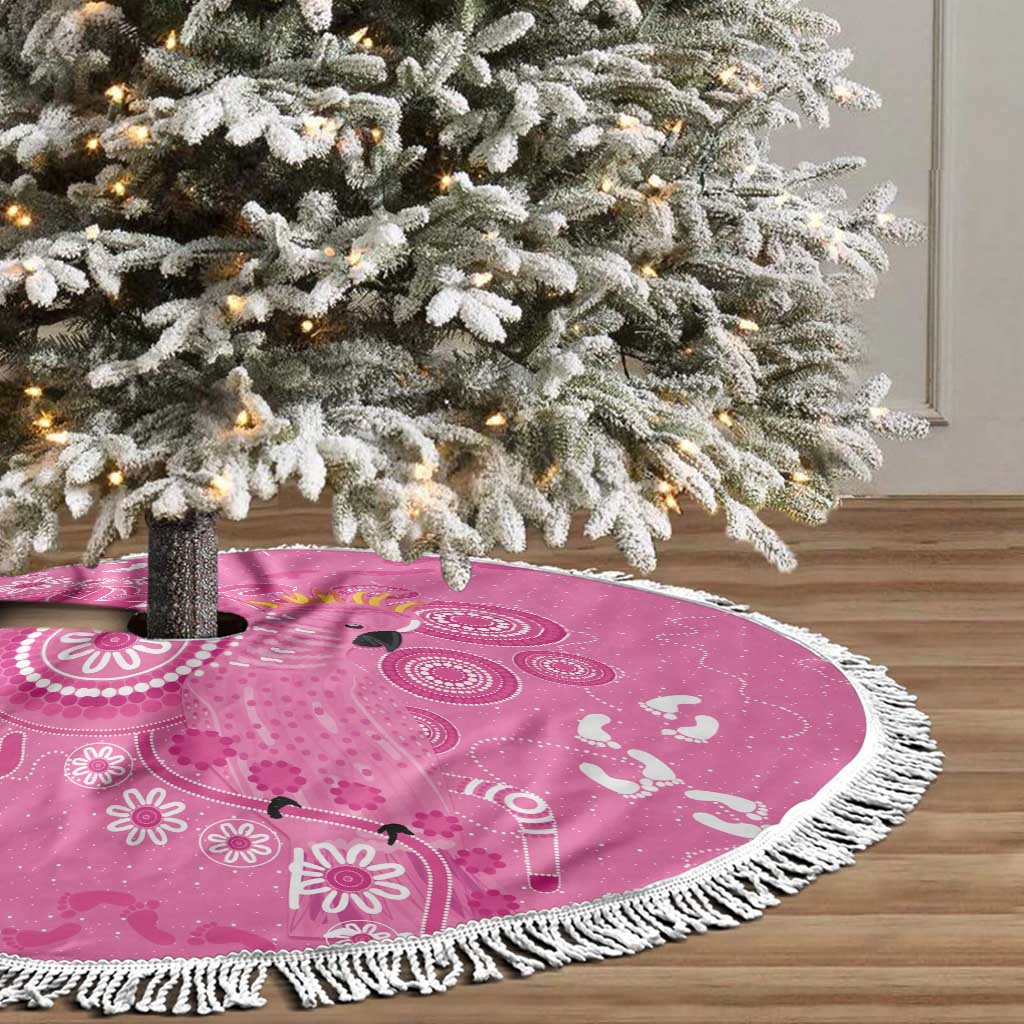 Pink Ribbon Australia Tree Skirt Breast Cancer Awareness Aboriginal Cacatua leadbeateri - Aussie Hoodie