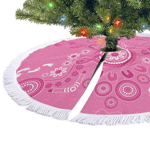 Pink Ribbon Australia Tree Skirt Breast Cancer Awareness Aboriginal Cacatua leadbeateri - Aussie Hoodie