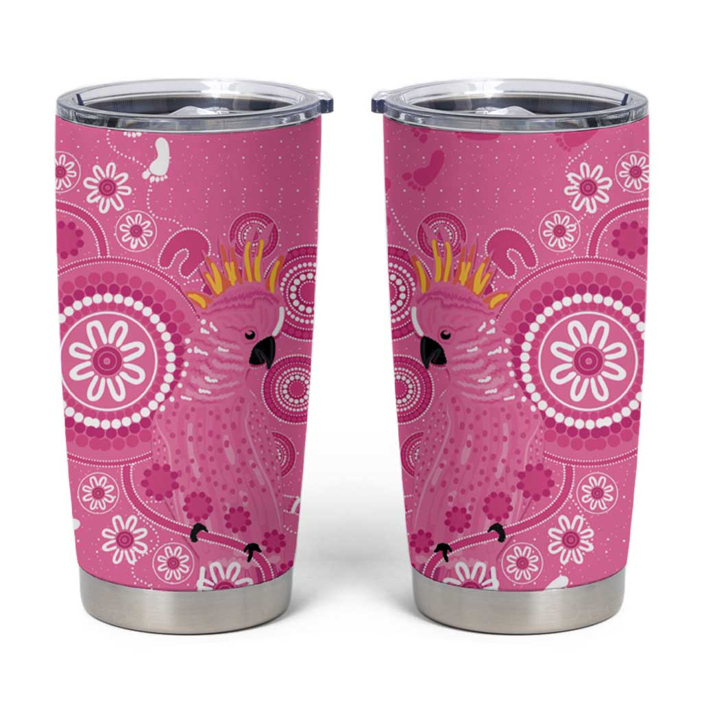 Pink Ribbon Australia Tumbler Cup Breast Cancer Awareness Aboriginal Cacatua leadbeateri - Aussie Hoodie