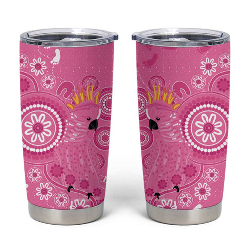 Pink Ribbon Australia Tumbler Cup Breast Cancer Awareness Aboriginal Cacatua leadbeateri - Aussie Hoodie