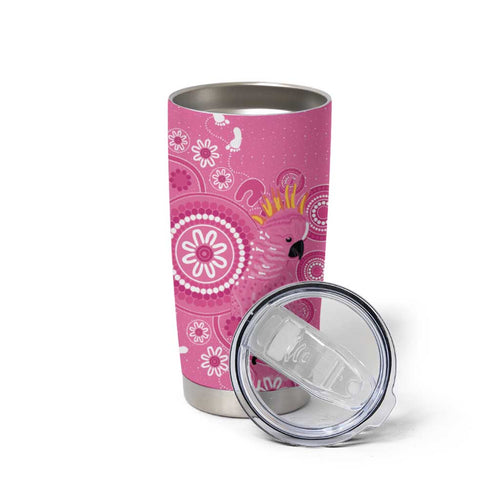 Pink Ribbon Australia Tumbler Cup Breast Cancer Awareness Aboriginal Cacatua leadbeateri - Aussie Hoodie