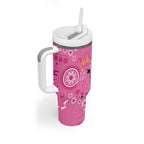 Pink Ribbon Australia Tumbler With Handle Breast Cancer Awareness Aboriginal Cacatua leadbeateri - Aussie Hoodie