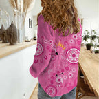 Pink Ribbon Australia Women Casual Shirt Breast Cancer Awareness Aboriginal Cacatua leadbeateri - Aussie Hoodie
