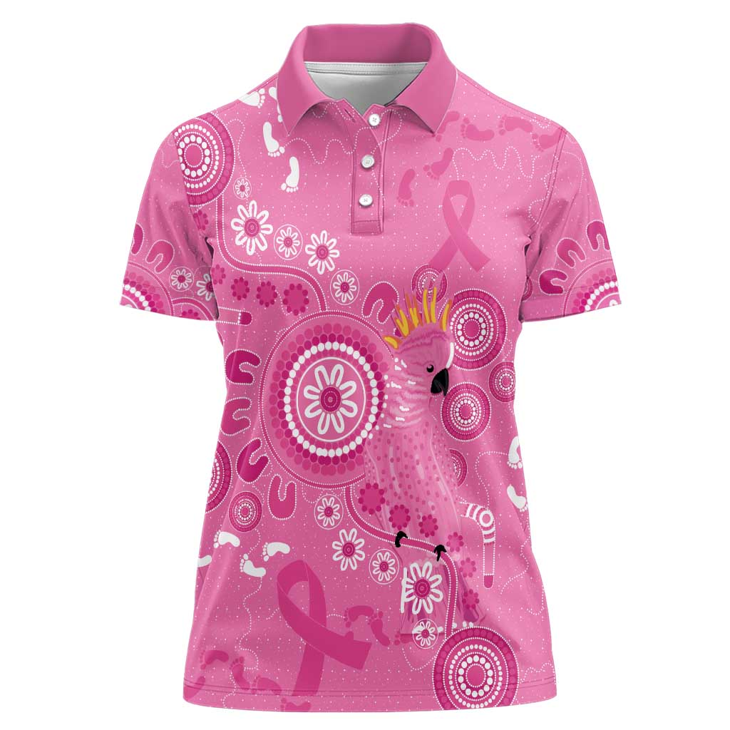 Pink Ribbon Australia Women Polo Shirt Breast Cancer Awareness Aboriginal Cacatua leadbeateri - Aussie Hoodie