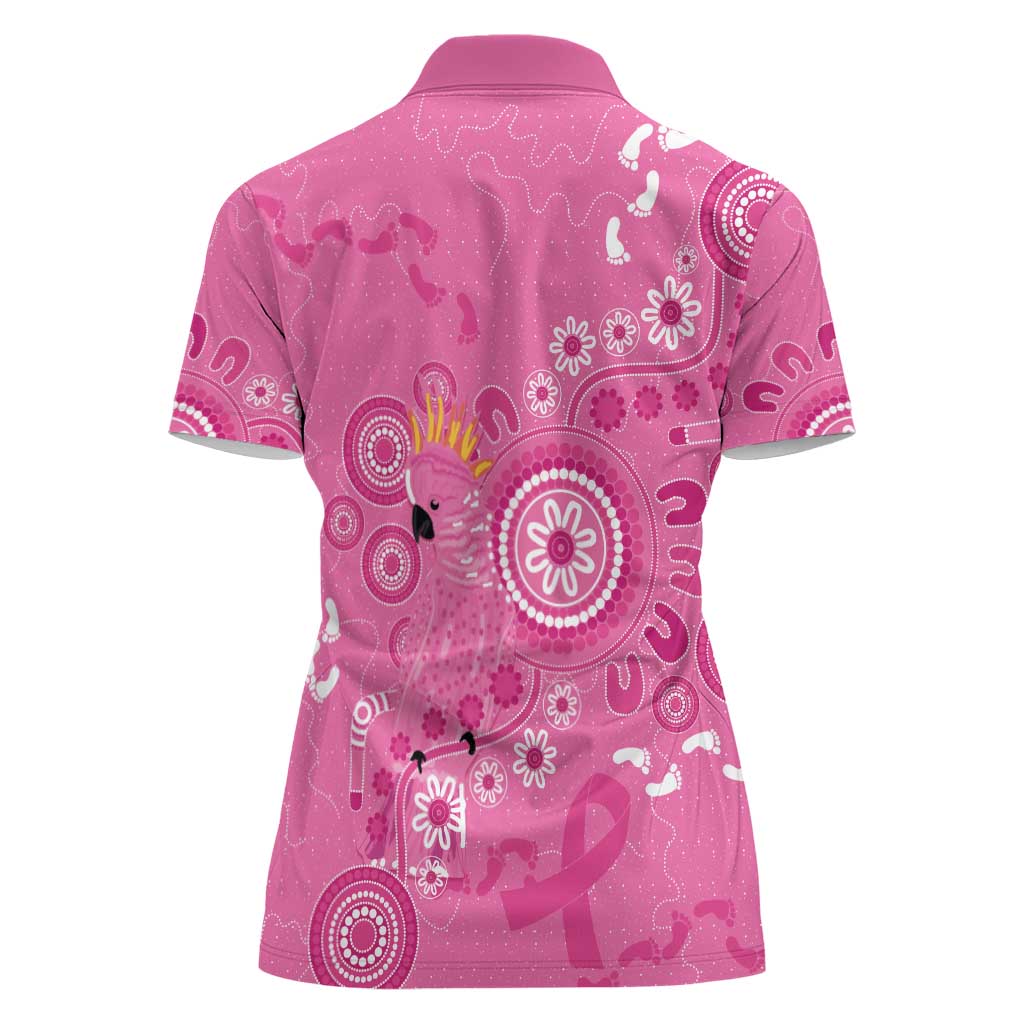 Pink Ribbon Australia Women Polo Shirt Breast Cancer Awareness Aboriginal Cacatua leadbeateri - Aussie Hoodie
