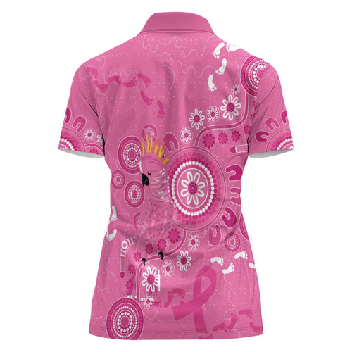 Pink Ribbon Australia Women Polo Shirt Breast Cancer Awareness Aboriginal Cacatua leadbeateri - Aussie Hoodie