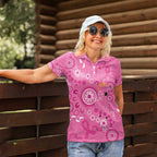 Pink Ribbon Australia Women Polo Shirt Breast Cancer Awareness Aboriginal Cacatua leadbeateri - Aussie Hoodie