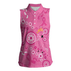 Pink Ribbon Australia Women Sleeveless Polo Shirt Breast Cancer Awareness Aboriginal Cacatua leadbeateri - Aussie Hoodie
