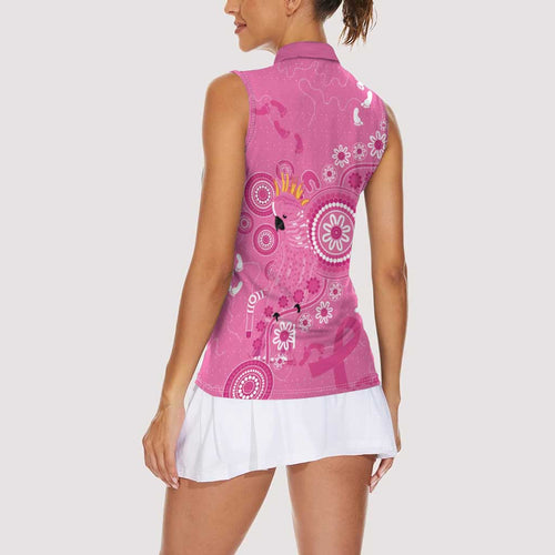 Pink Ribbon Australia Women Sleeveless Polo Shirt Breast Cancer Awareness Aboriginal Cacatua leadbeateri - Aussie Hoodie