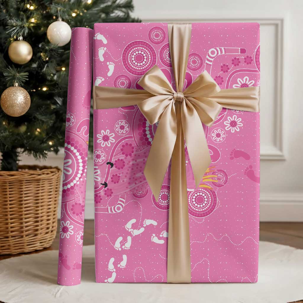 Pink Ribbon Australia Wrapping Paper Breast Cancer Awareness Aboriginal Cacatua leadbeateri - Aussie Hoodie