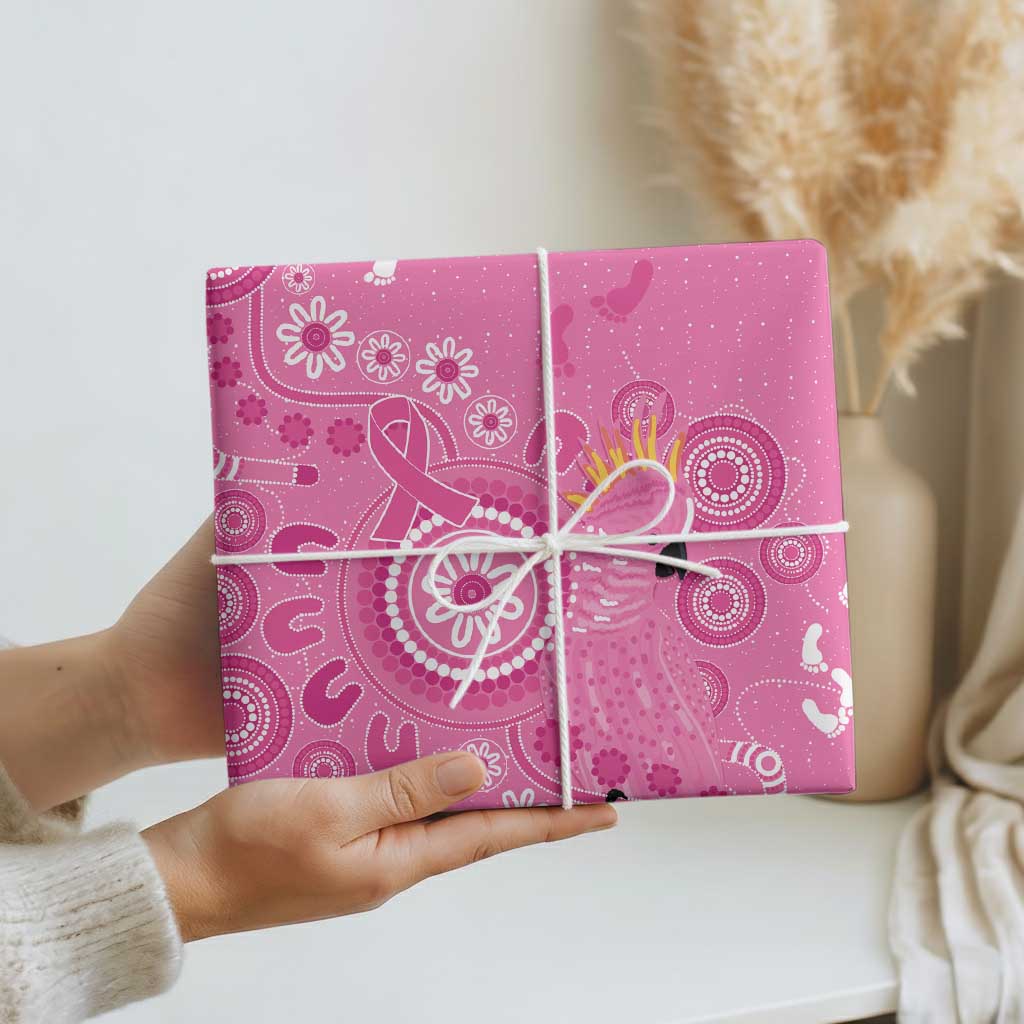 Pink Ribbon Australia Wrapping Paper Breast Cancer Awareness Aboriginal Cacatua leadbeateri - Aussie Hoodie