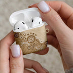 Beige Lizards Australia AirPods Case Boomerang Indigenous Art - Aussie Hoodie