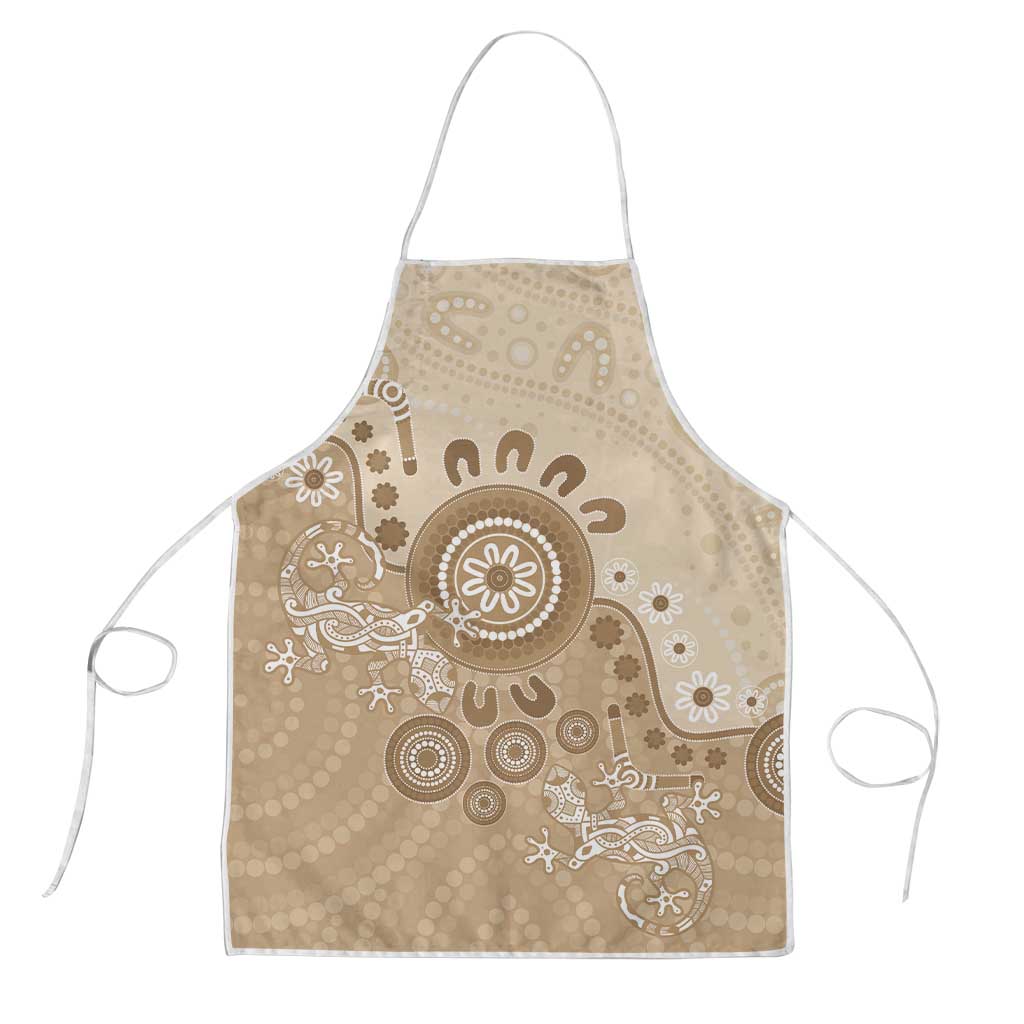 Beige Lizards Australia Apron Boomerang Indigenous Art - Aussie Hoodie