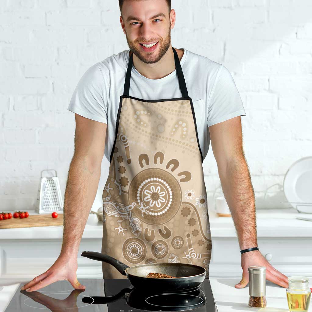 Beige Lizards Australia Apron Boomerang Indigenous Art - Aussie Hoodie