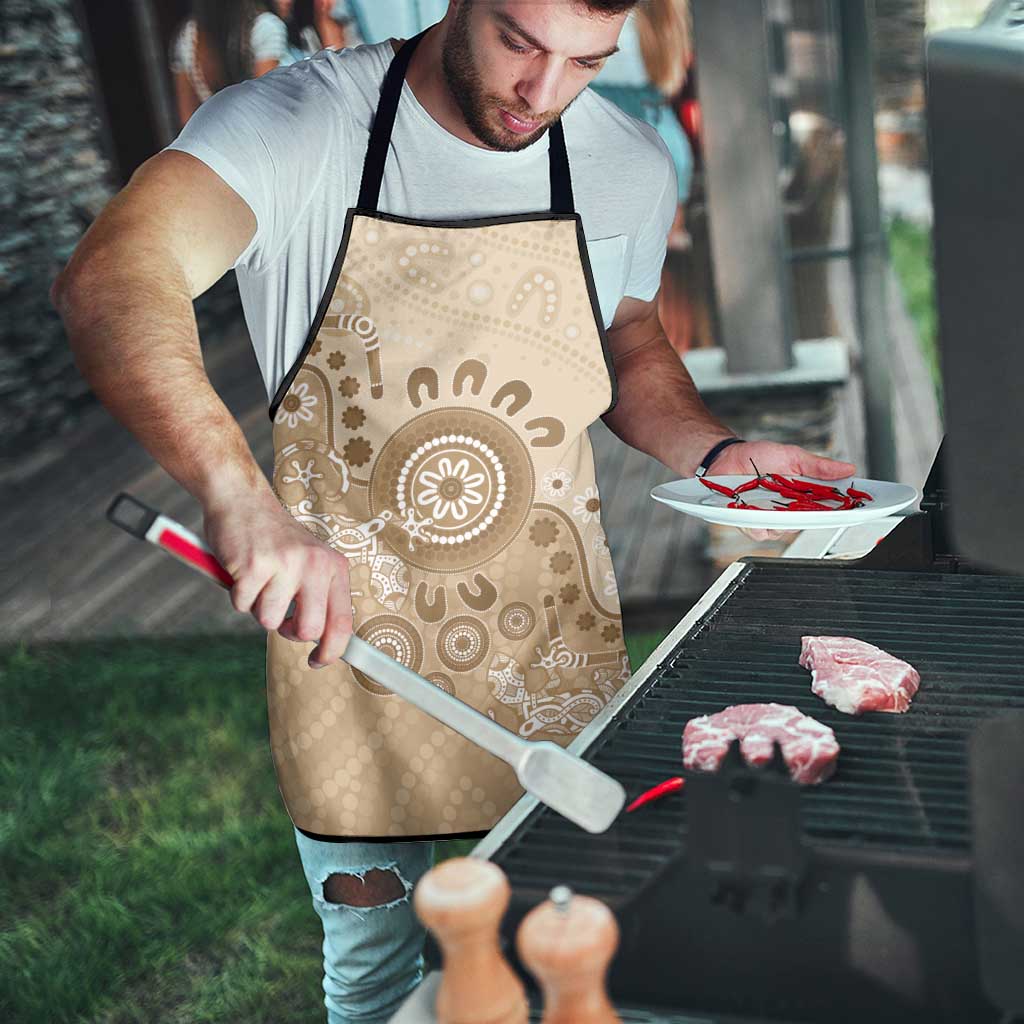Beige Lizards Australia Apron Boomerang Indigenous Art - Aussie Hoodie