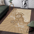 Beige Lizards Australia Area Rug Boomerang Indigenous Art - Aussie Hoodie