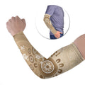 Beige Lizards Australia Arm Sleeves Boomerang Indigenous Art - Aussie Hoodie