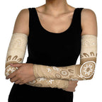 Beige Lizards Australia Arm Sleeves Boomerang Indigenous Art - Aussie Hoodie
