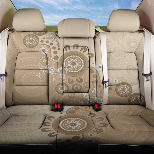 Beige Lizards Australia Back Car Seat Cover Boomerang Indigenous Art - Aussie Hoodie