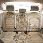 Beige Lizards Australia Back Car Seat Cover Boomerang Indigenous Art - Aussie Hoodie