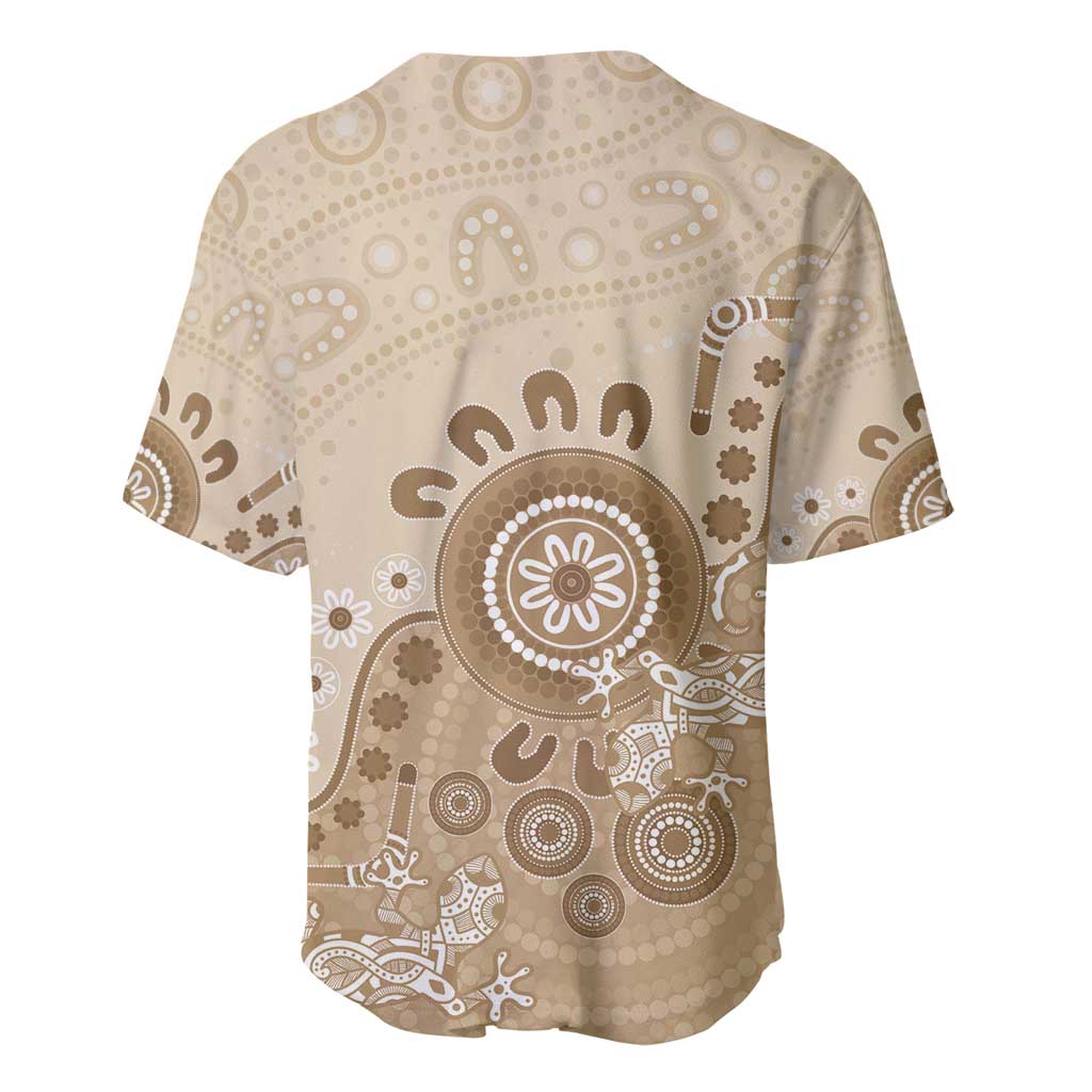 Beige Lizards Australia Baseball Jersey Boomerang Indigenous Art - Aussie Hoodie