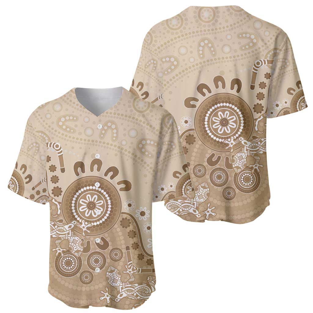Beige Lizards Australia Baseball Jersey Boomerang Indigenous Art - Aussie Hoodie