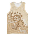 Beige Lizards Australia Basketball Jersey Boomerang Indigenous Art - Aussie Hoodie