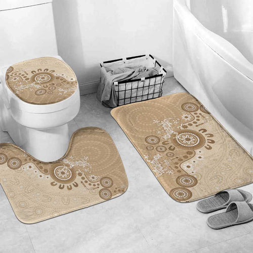 Beige Lizards Australia Bathroom Set Boomerang Indigenous Art - Aussie Hoodie
