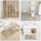 Beige Lizards Australia Bathroom Set Boomerang Indigenous Art - Aussie Hoodie