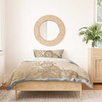 Beige Lizards Australia Bedding Set Boomerang Indigenous Art - Aussie Hoodie