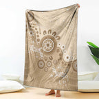 Beige Lizards Australia Blanket Boomerang Indigenous Art - Aussie Hoodie