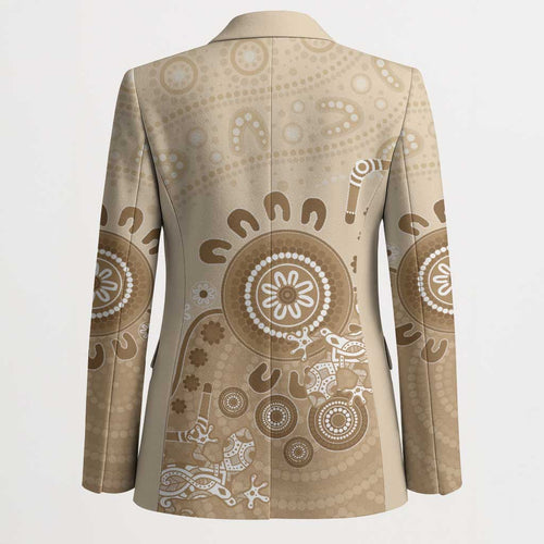Beige Lizards Australia Blazer Boomerang Indigenous Art - Aussie Hoodie