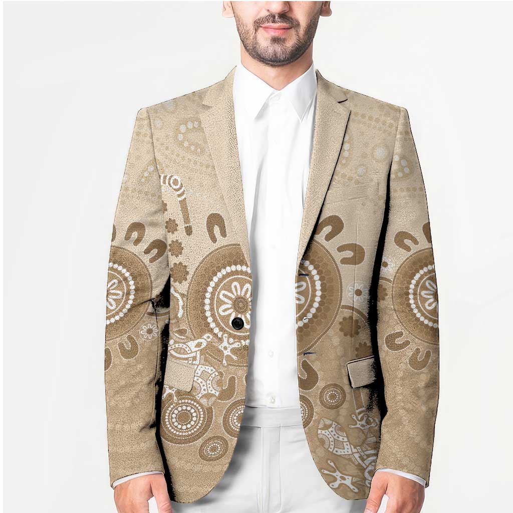 Beige Lizards Australia Blazer Boomerang Indigenous Art - Aussie Hoodie
