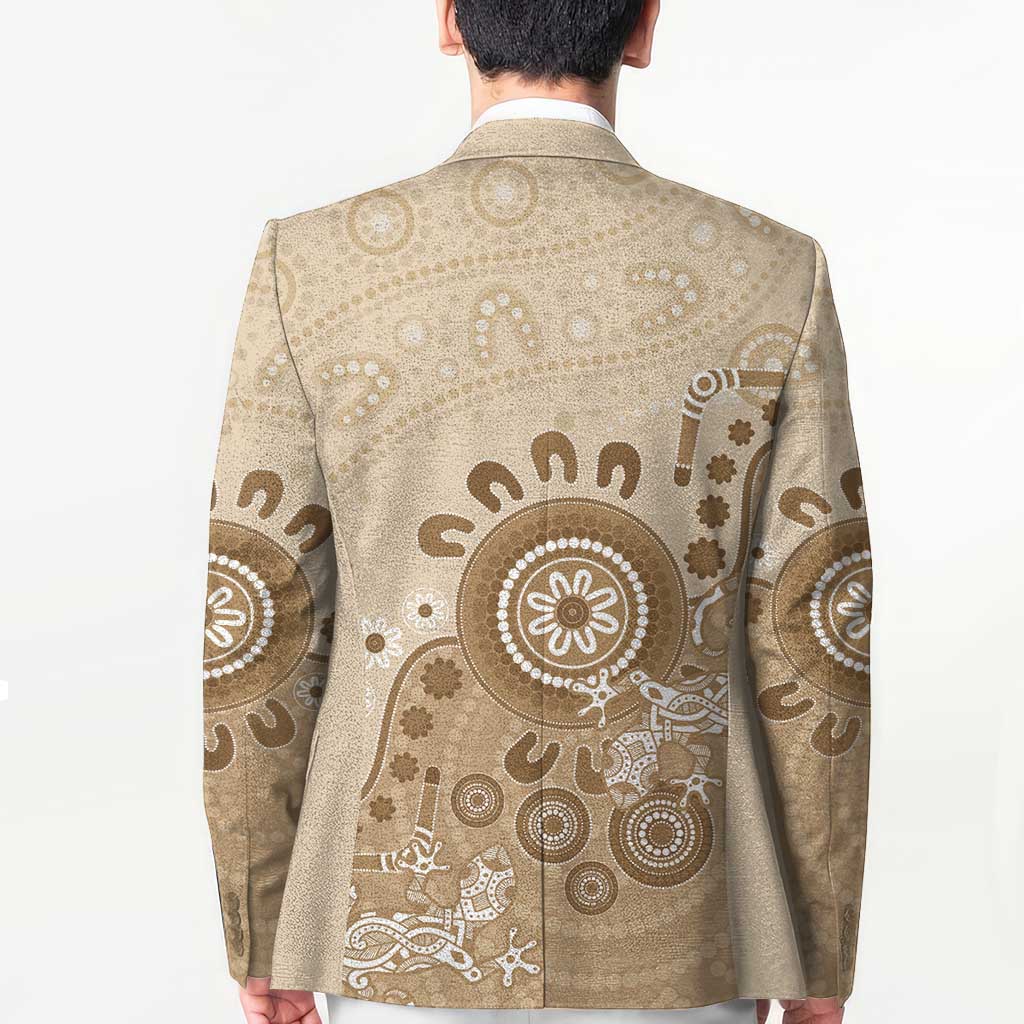 Beige Lizards Australia Blazer Boomerang Indigenous Art - Aussie Hoodie
