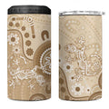 Beige Lizards Australia 4 in 1 Can Cooler Tumbler Boomerang Indigenous Art - Aussie Hoodie