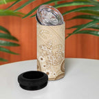 Beige Lizards Australia 4 in 1 Can Cooler Tumbler Boomerang Indigenous Art - Aussie Hoodie