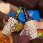 Beige Lizards Australia 4 in 1 Can Cooler Tumbler Boomerang Indigenous Art - Aussie Hoodie