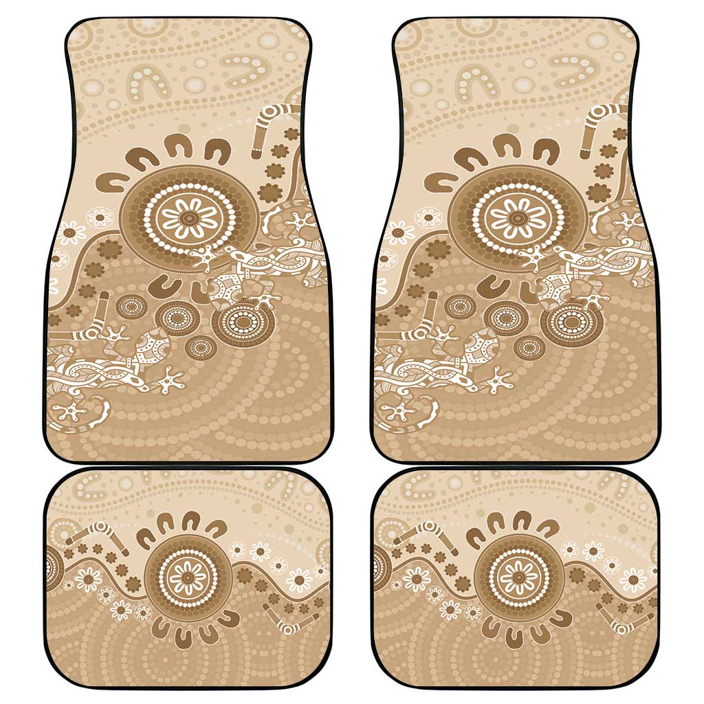 Beige Lizards Australia Car Mats Boomerang Indigenous Art - Aussie Hoodie