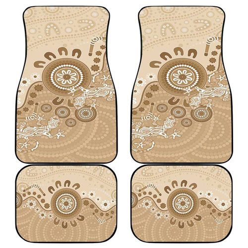 Beige Lizards Australia Car Mats Boomerang Indigenous Art - Aussie Hoodie