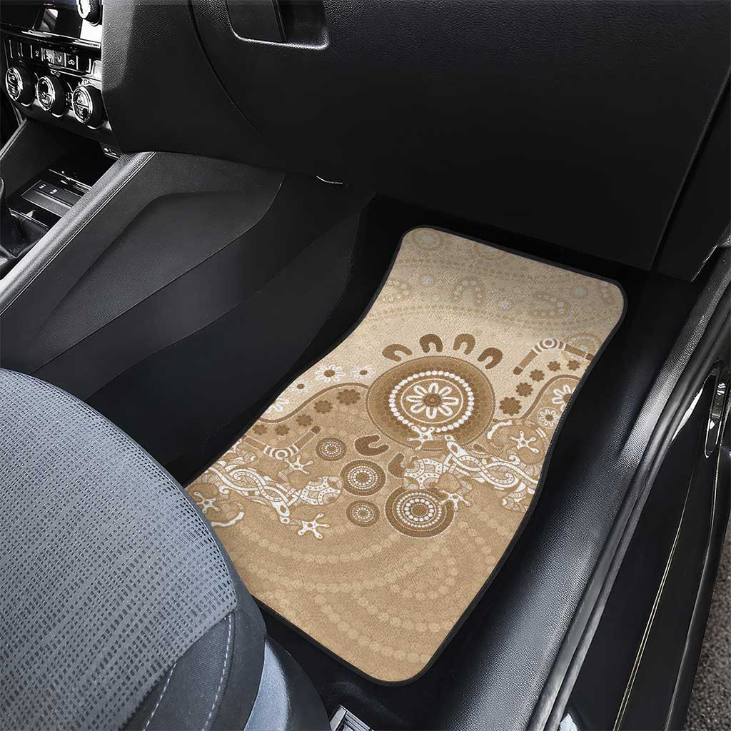 Beige Lizards Australia Car Mats Boomerang Indigenous Art - Aussie Hoodie