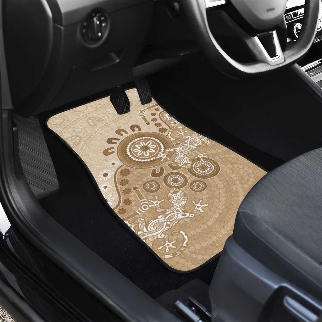Beige Lizards Australia Car Mats Boomerang Indigenous Art - Aussie Hoodie