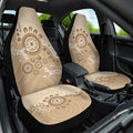 Beige Lizards Australia Car Seat Cover Boomerang Indigenous Art - Aussie Hoodie
