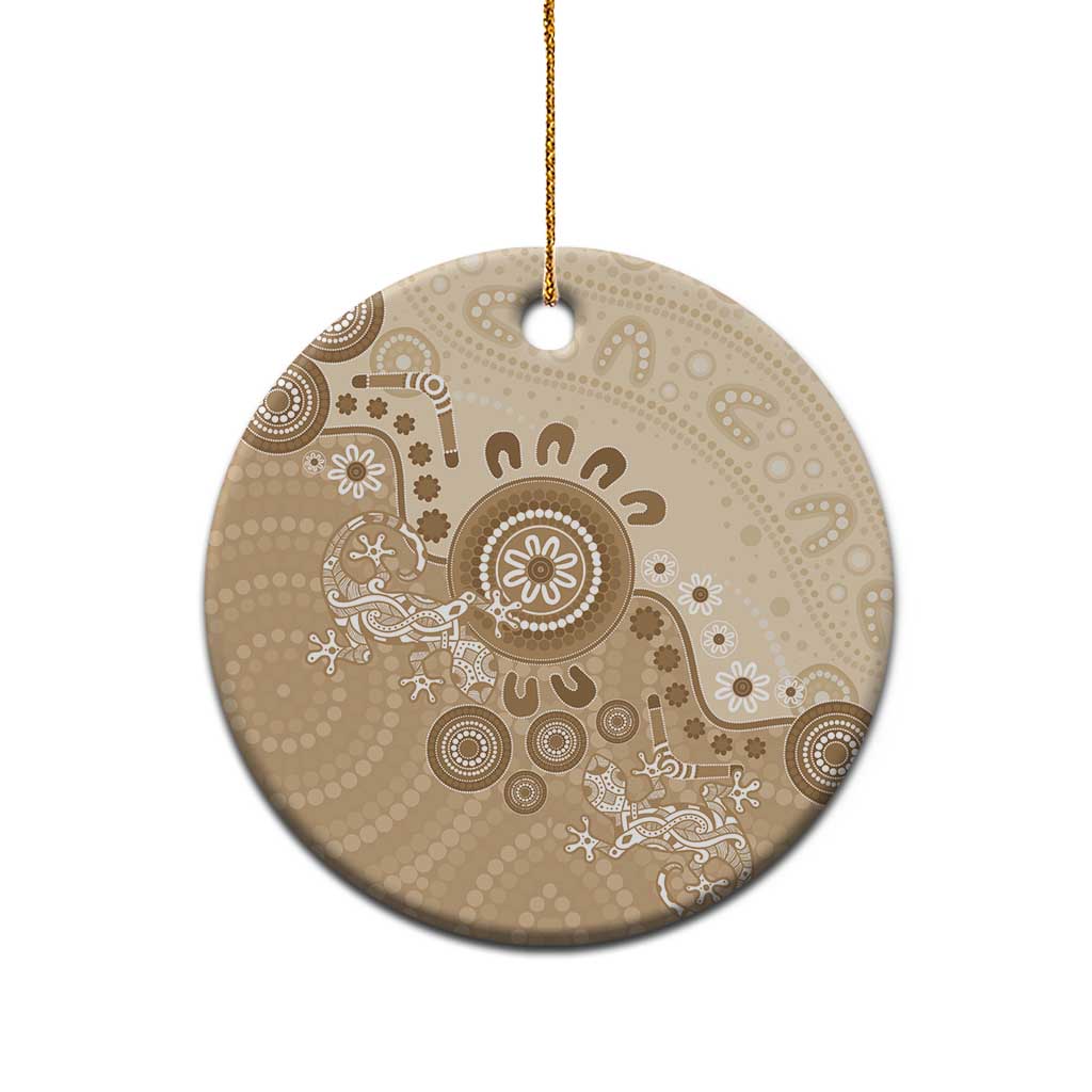 Beige Lizards Australia Ceramic Ornament Boomerang Indigenous Art - Aussie Hoodie