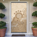 Beige Lizards Australia Door Cover Boomerang Indigenous Art - Aussie Hoodie
