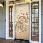 Beige Lizards Australia Door Cover Boomerang Indigenous Art - Aussie Hoodie
