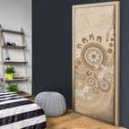 Beige Lizards Australia Door Cover Boomerang Indigenous Art - Aussie Hoodie