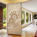 Beige Lizards Australia Door Cover Boomerang Indigenous Art - Aussie Hoodie
