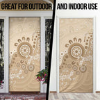 Beige Lizards Australia Door Cover Boomerang Indigenous Art - Aussie Hoodie