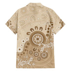 Beige Lizards Australia Family Matching Puletasi and Hawaiian Shirt Boomerang Indigenous Art - Aussie Hoodie
